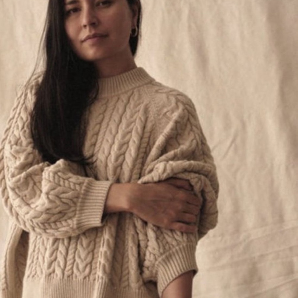 Sister Katie Marianne Cable Knit in Cream, beige size XS
